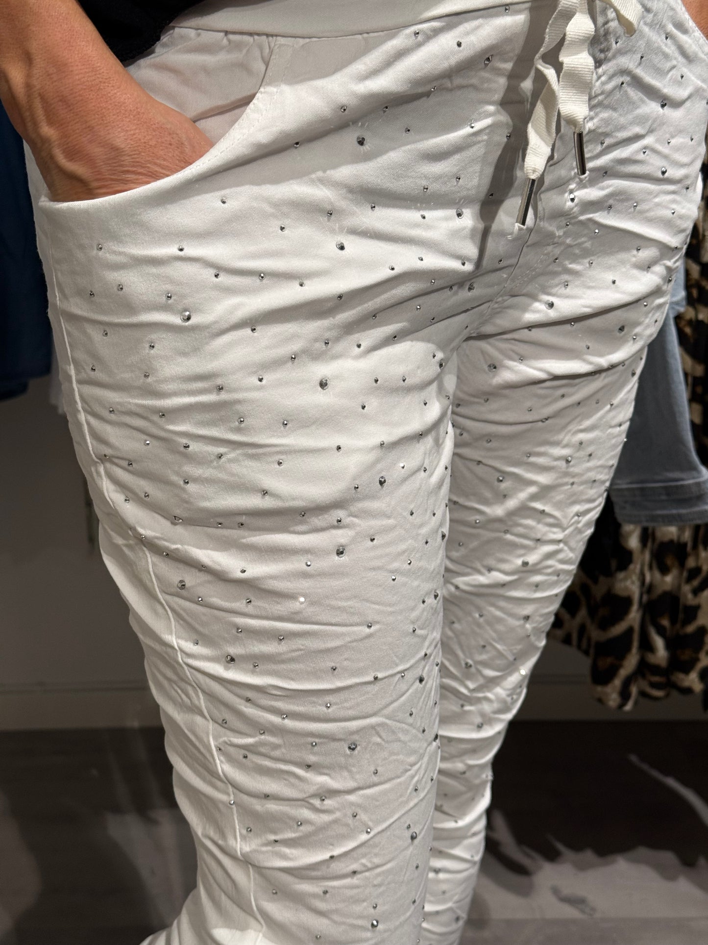 Mirakelbyxa bling vit
