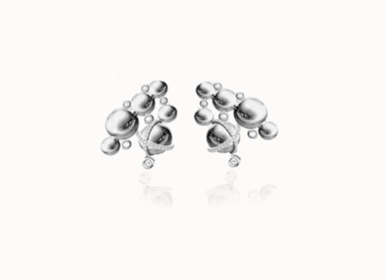 Berry crystal luxe earring- silver