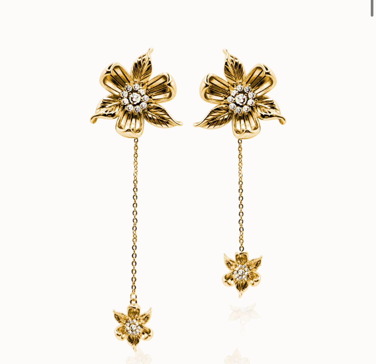 Sakura hanging earring - guld