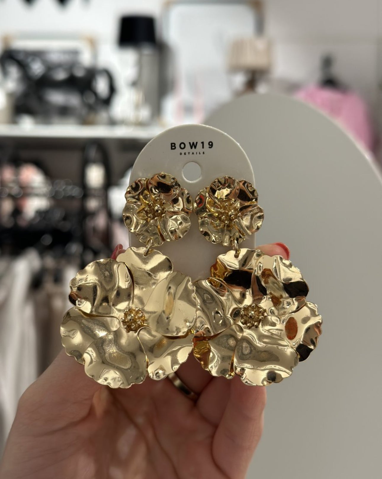Flower twin earring gold