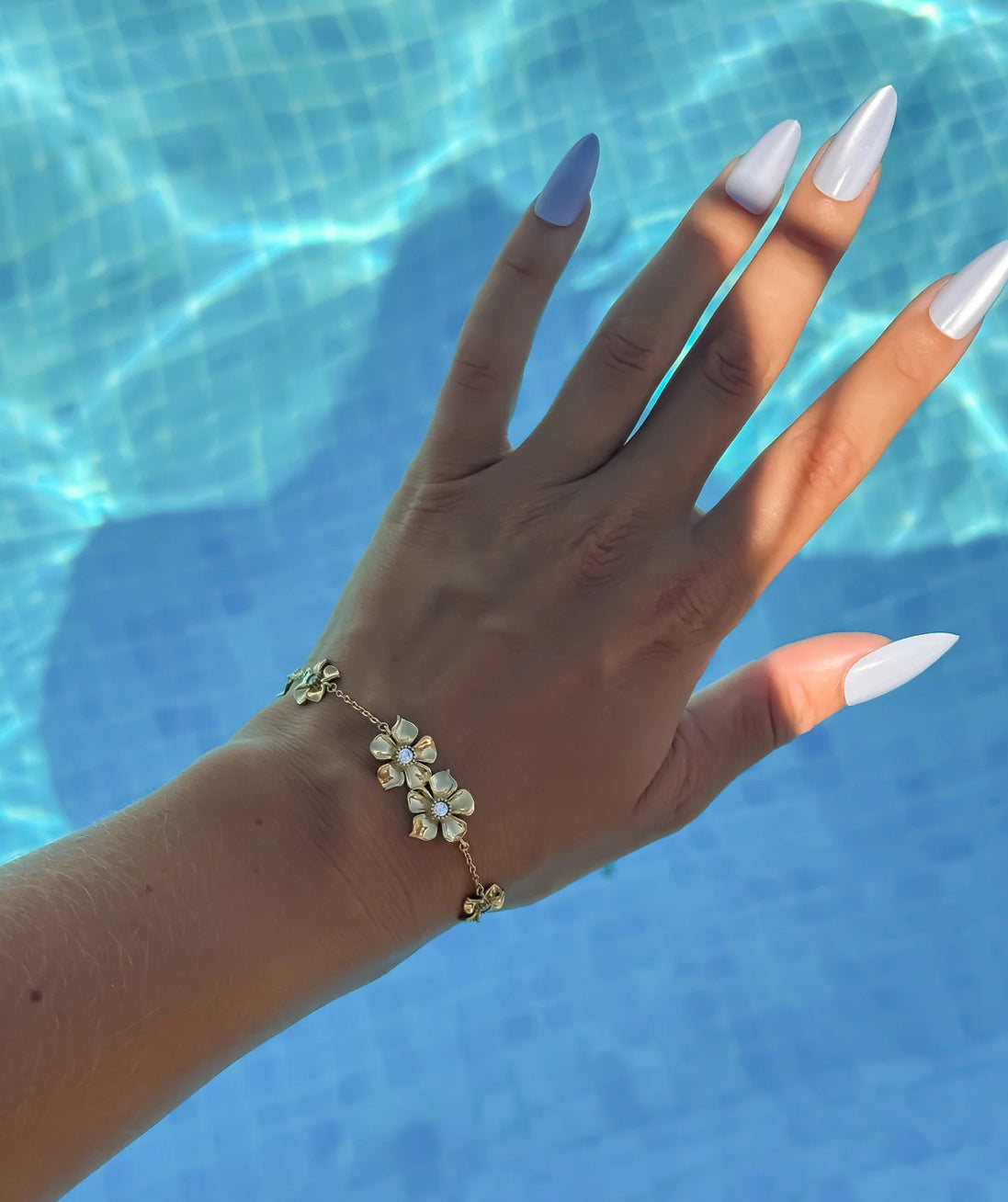 La fleur thin bracelet - guld