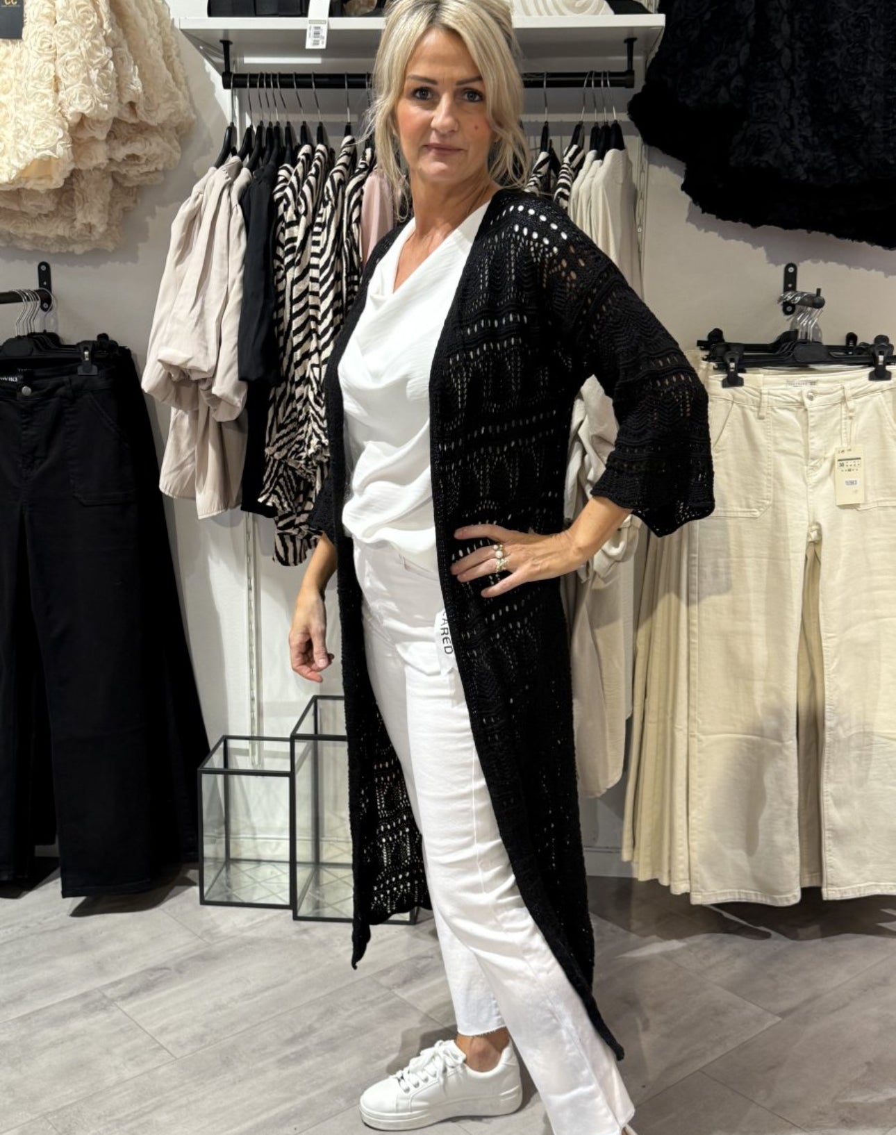 Virkad kaftan svart