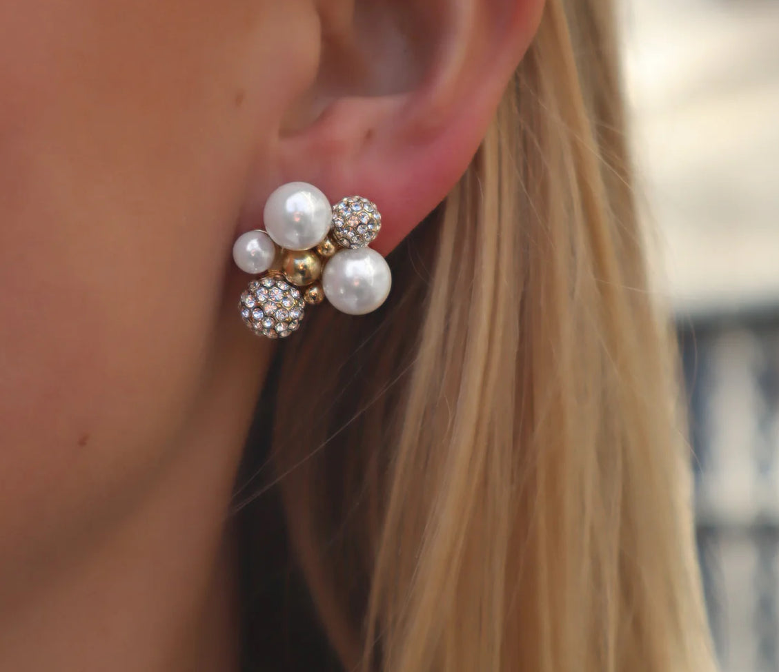 Berry pearl studs örhängen - guld