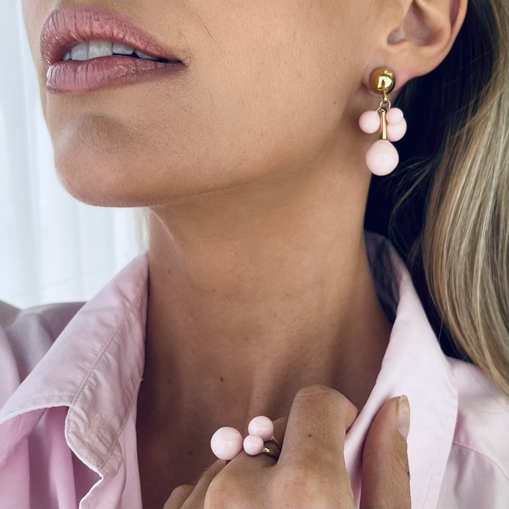 BREA ENAMEL RING LT.PINK/GOLD