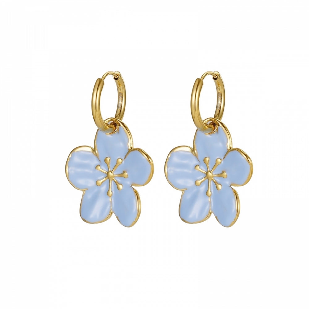CALISTA ENAMEL EARRING LT.BLUE/GOLD