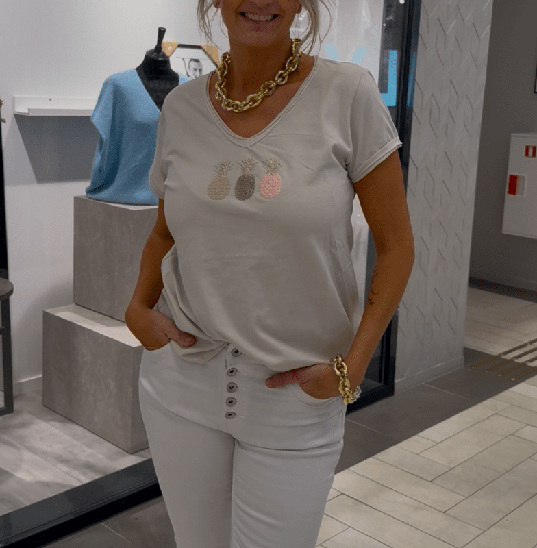 Ananas T-shirt beige