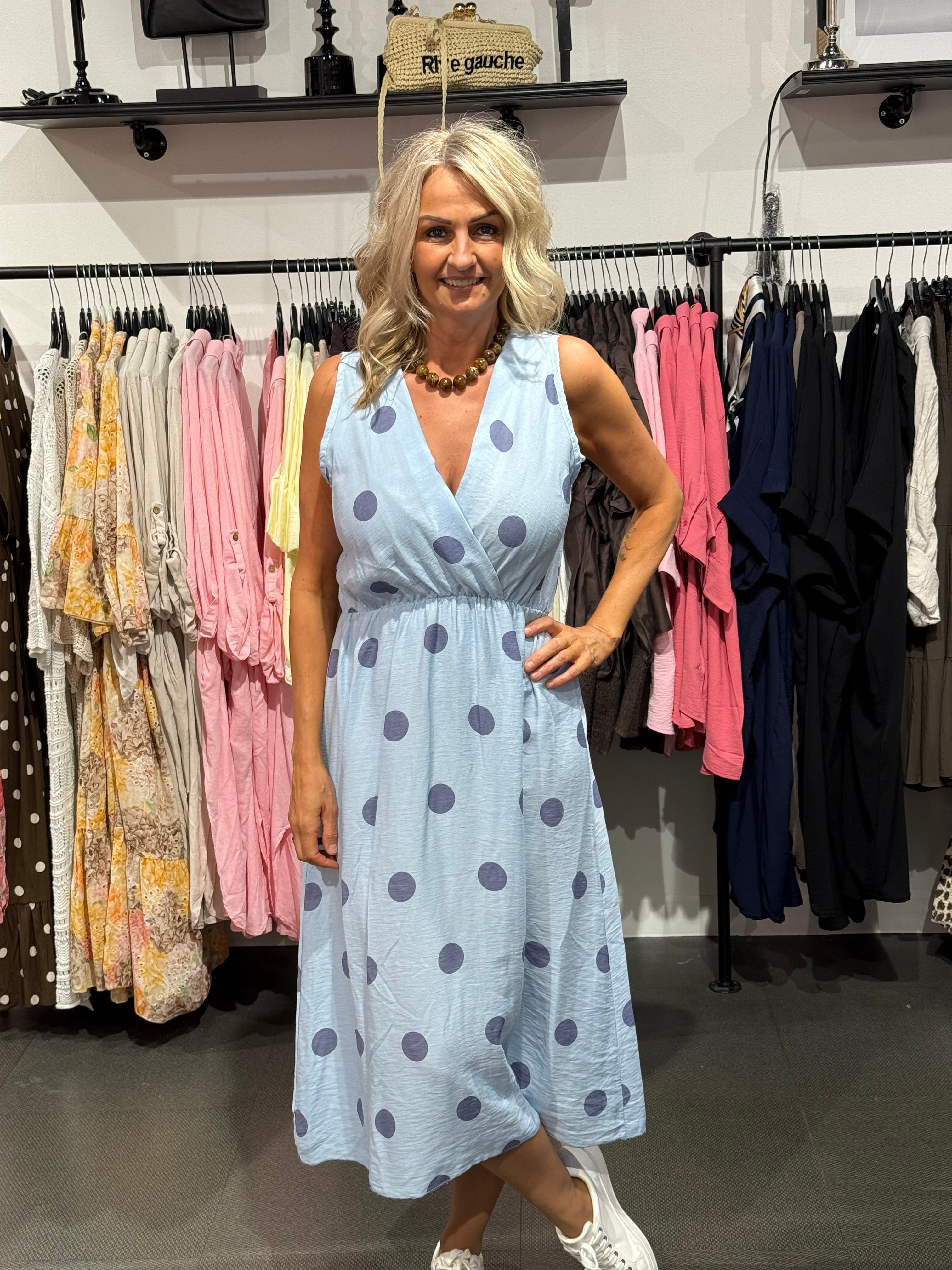 Dress dots- blue