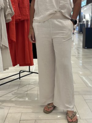 Anette linne byxa beige 