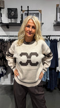 CC logo knit - brown