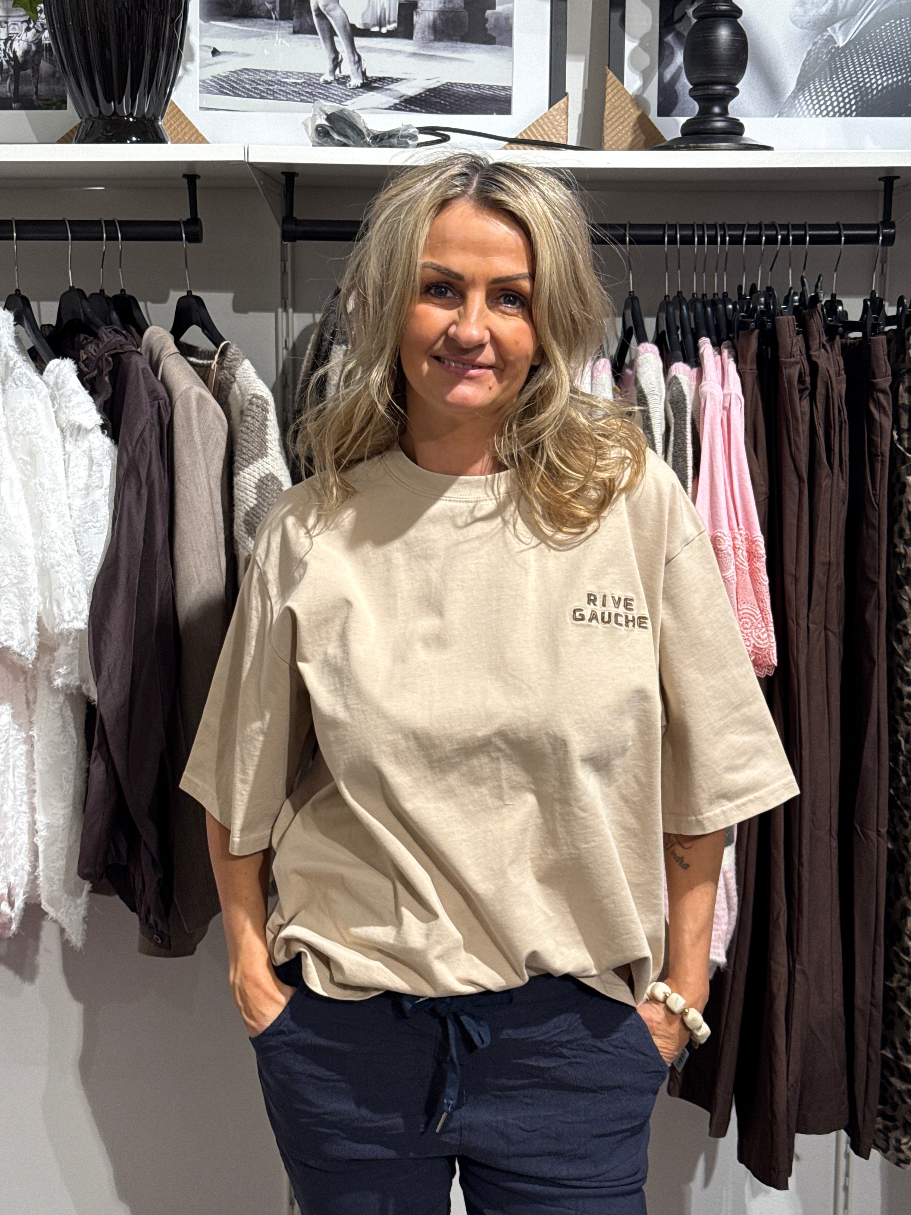 RIVE GAUCHE-T-shirt beige