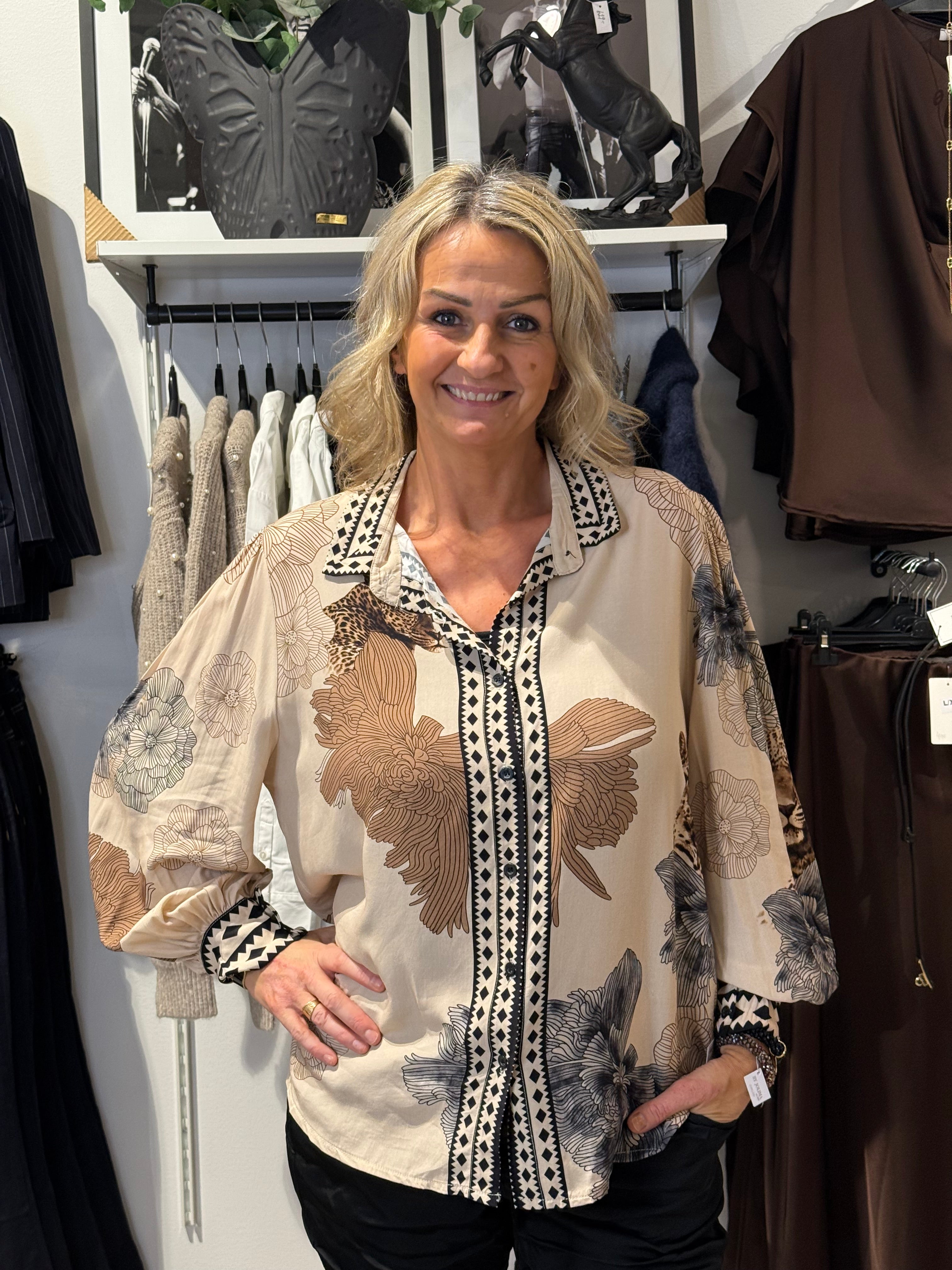 VISCOSE BLOUSE ELVA - BEIGE