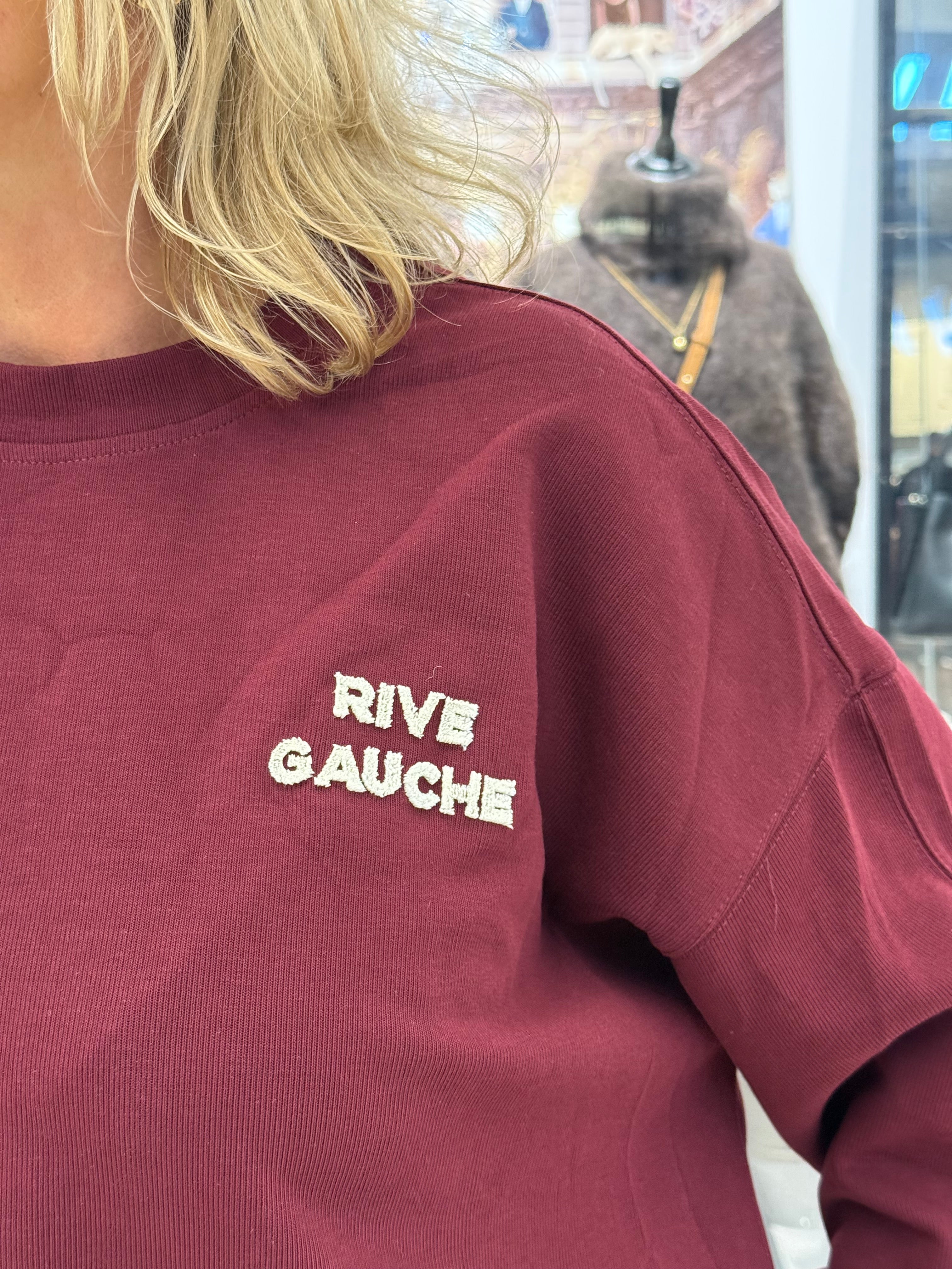 College tröja RIVE GAUCHE- vinröd