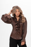 ARIA BLOUSE - BROWN