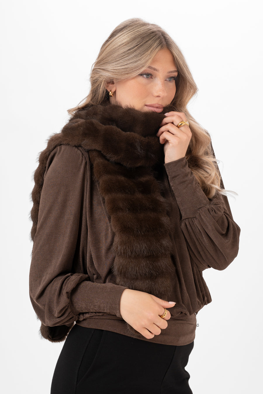 MINERVA MUFFLER SCARF COFFEE BROWN