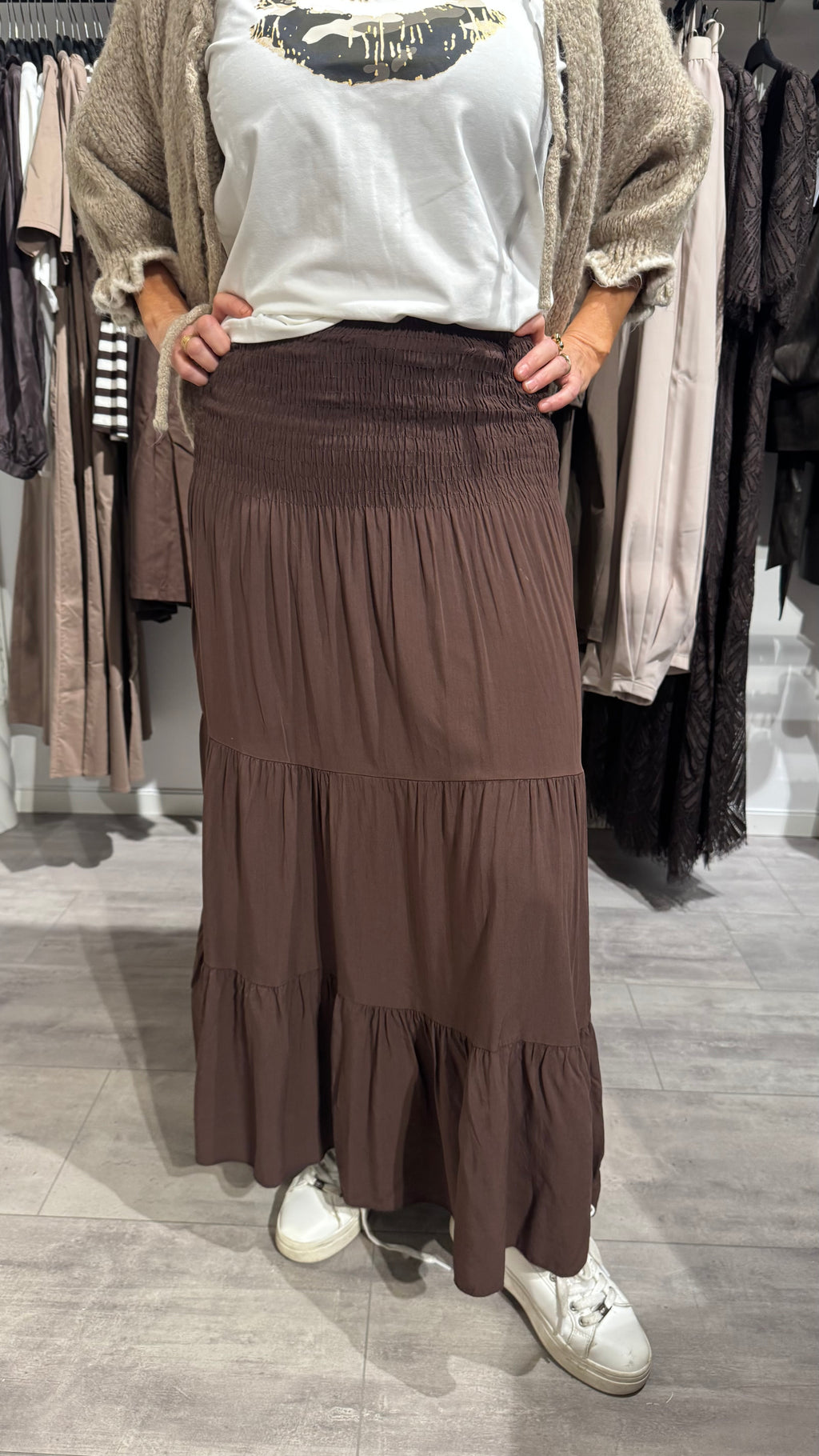 Smock kjol - brun