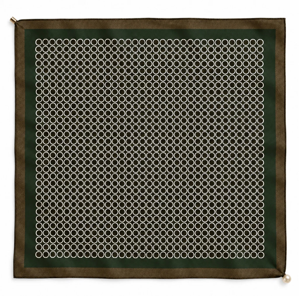 MAGNETIC SCARF LARGE – GREEN GEOMETRIC