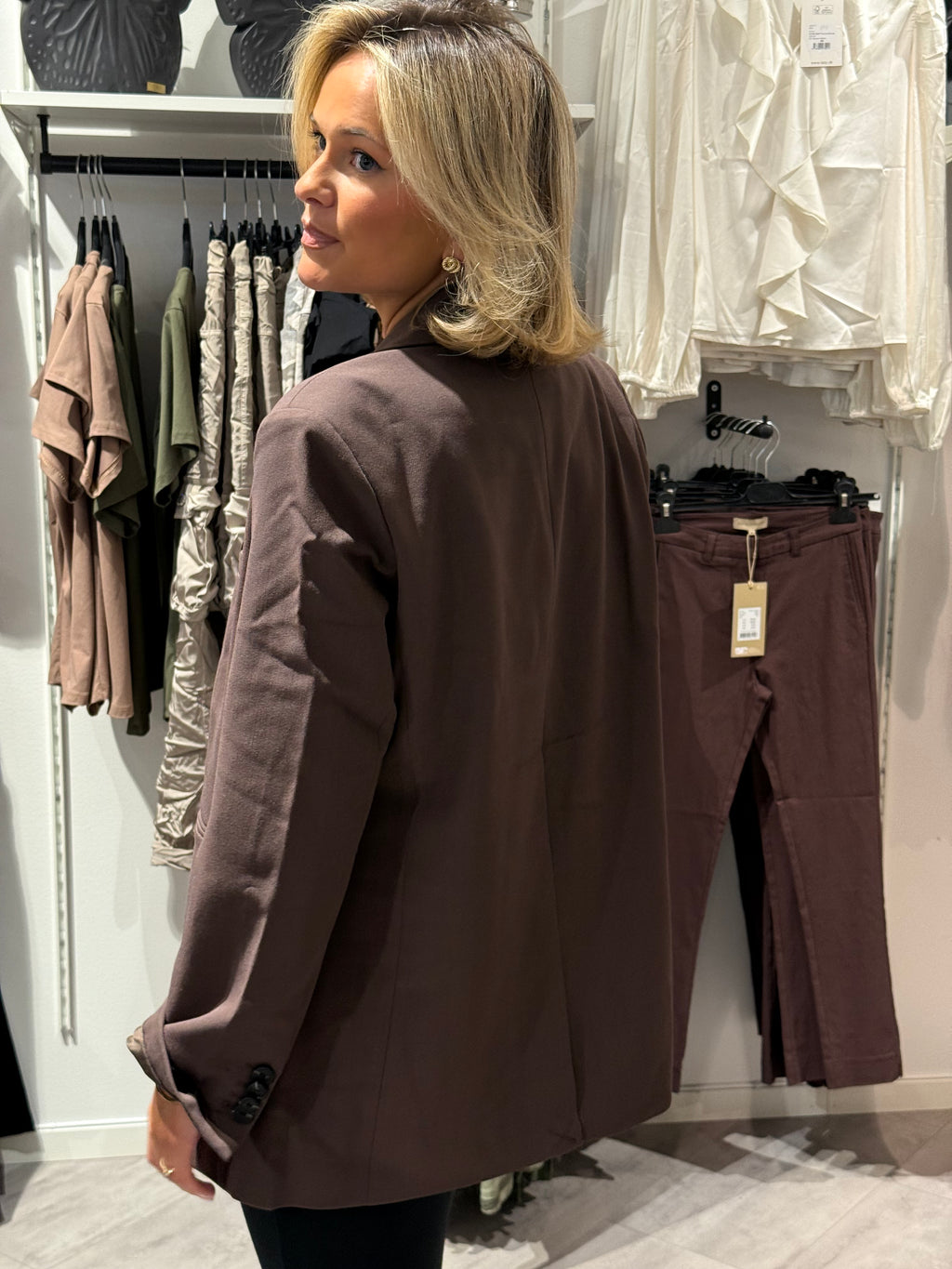 Likka oversized blazer brun