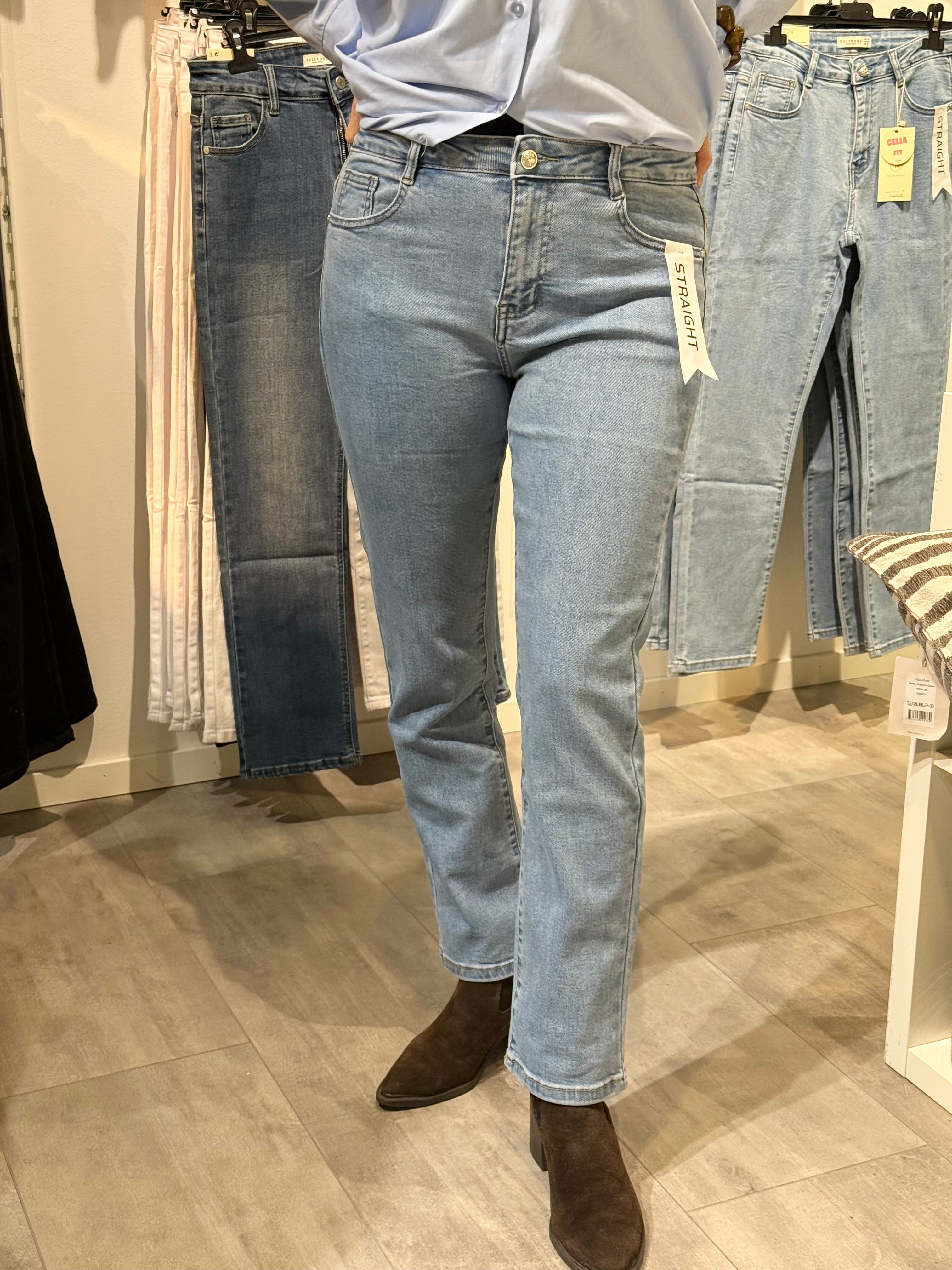 Straight jeans- ljusblå