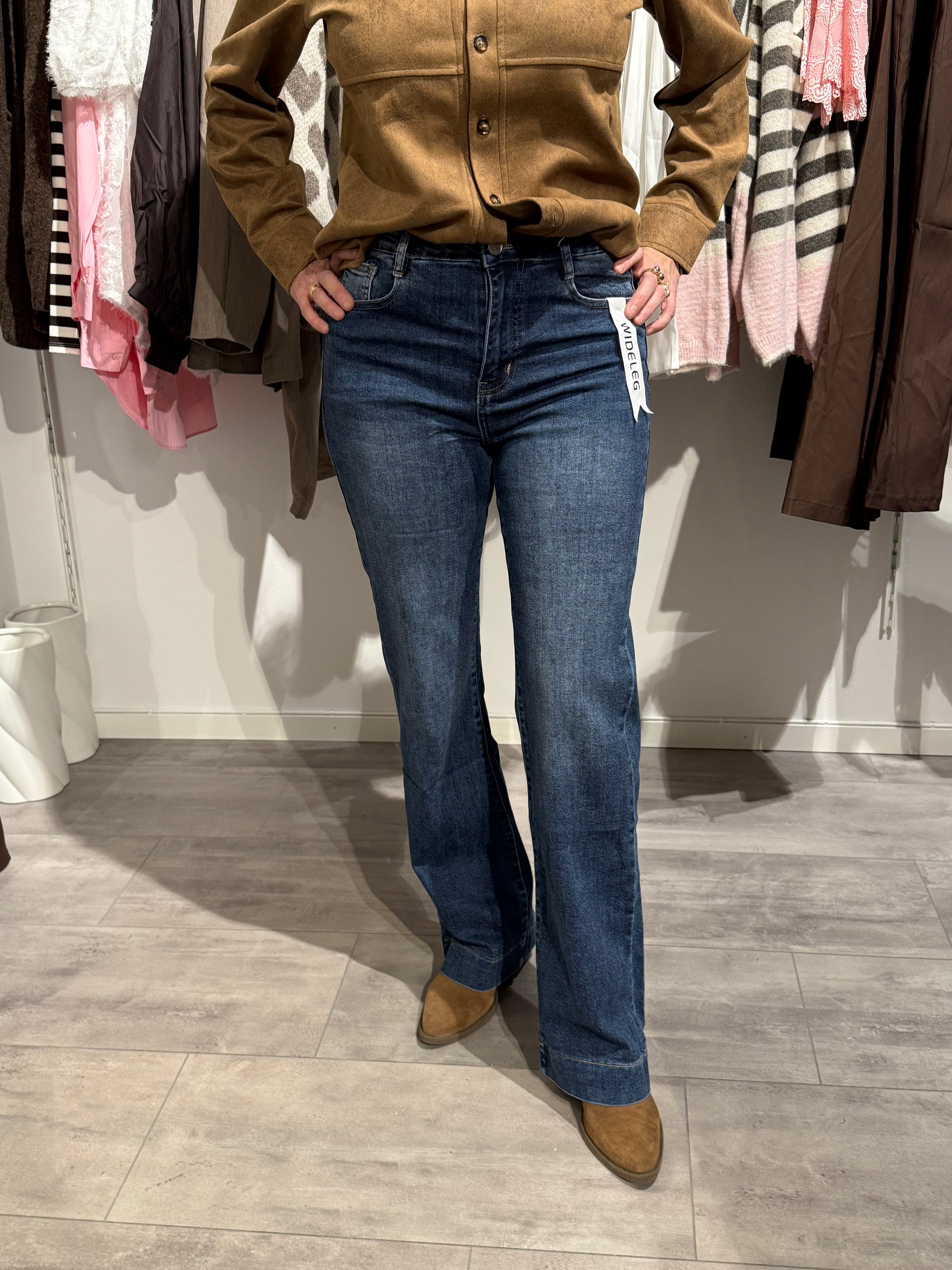 Wideleg jeans - mörkblå