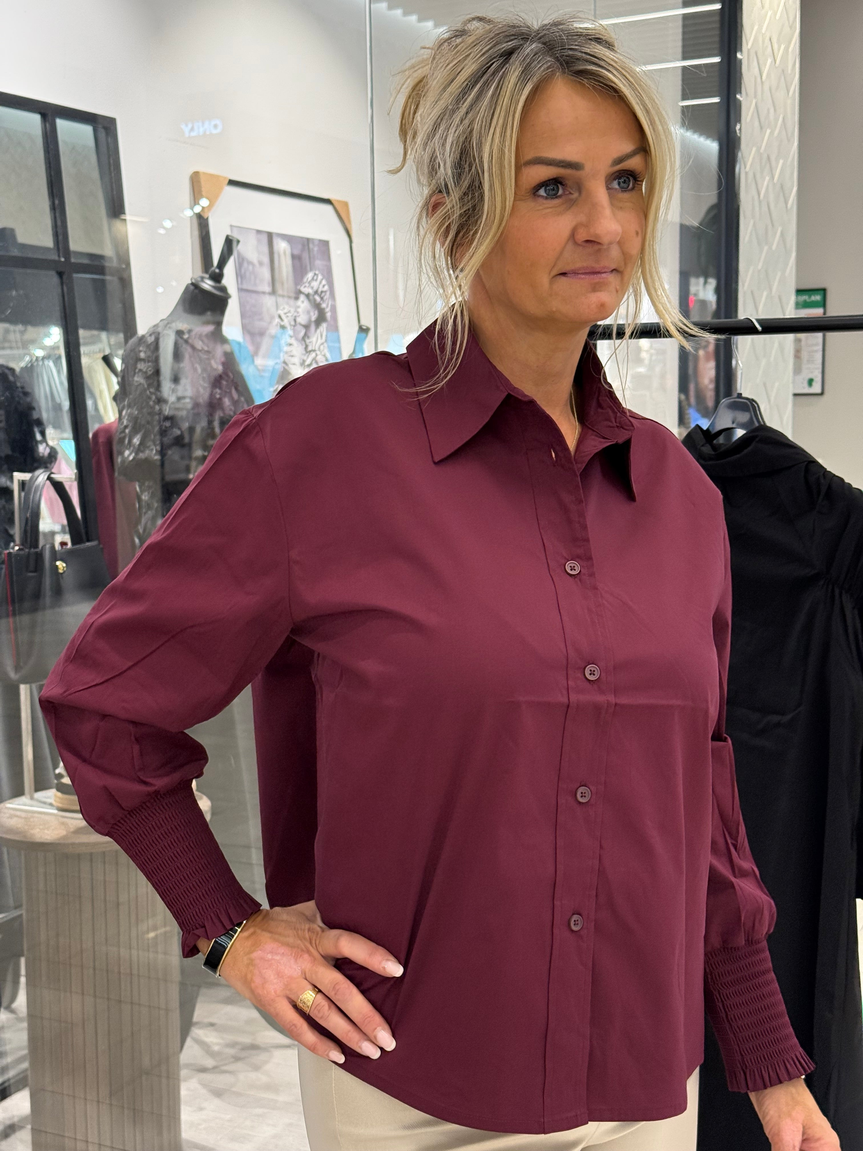 Sigga Wide Shirt - Wine