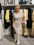Striped dress- Brown