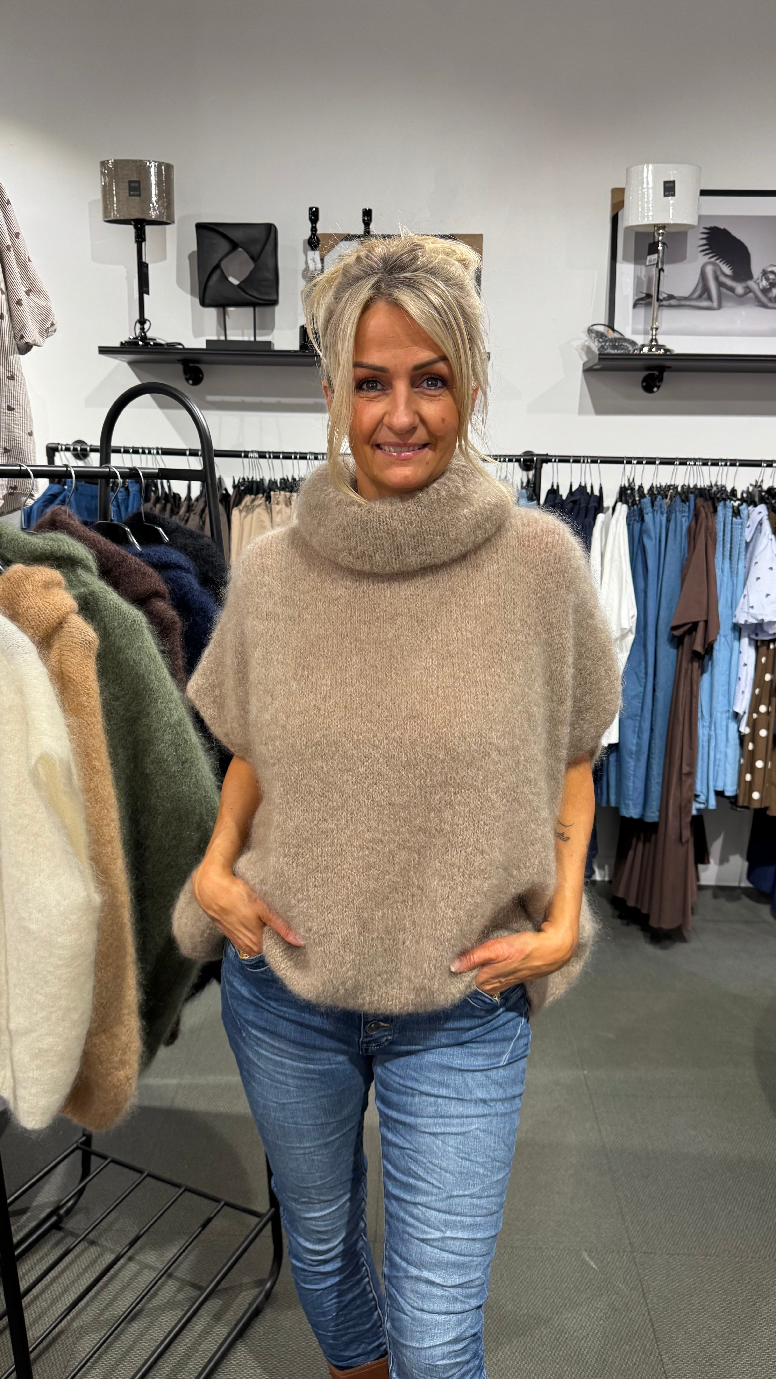 MOHAIR POLO - TAUPE