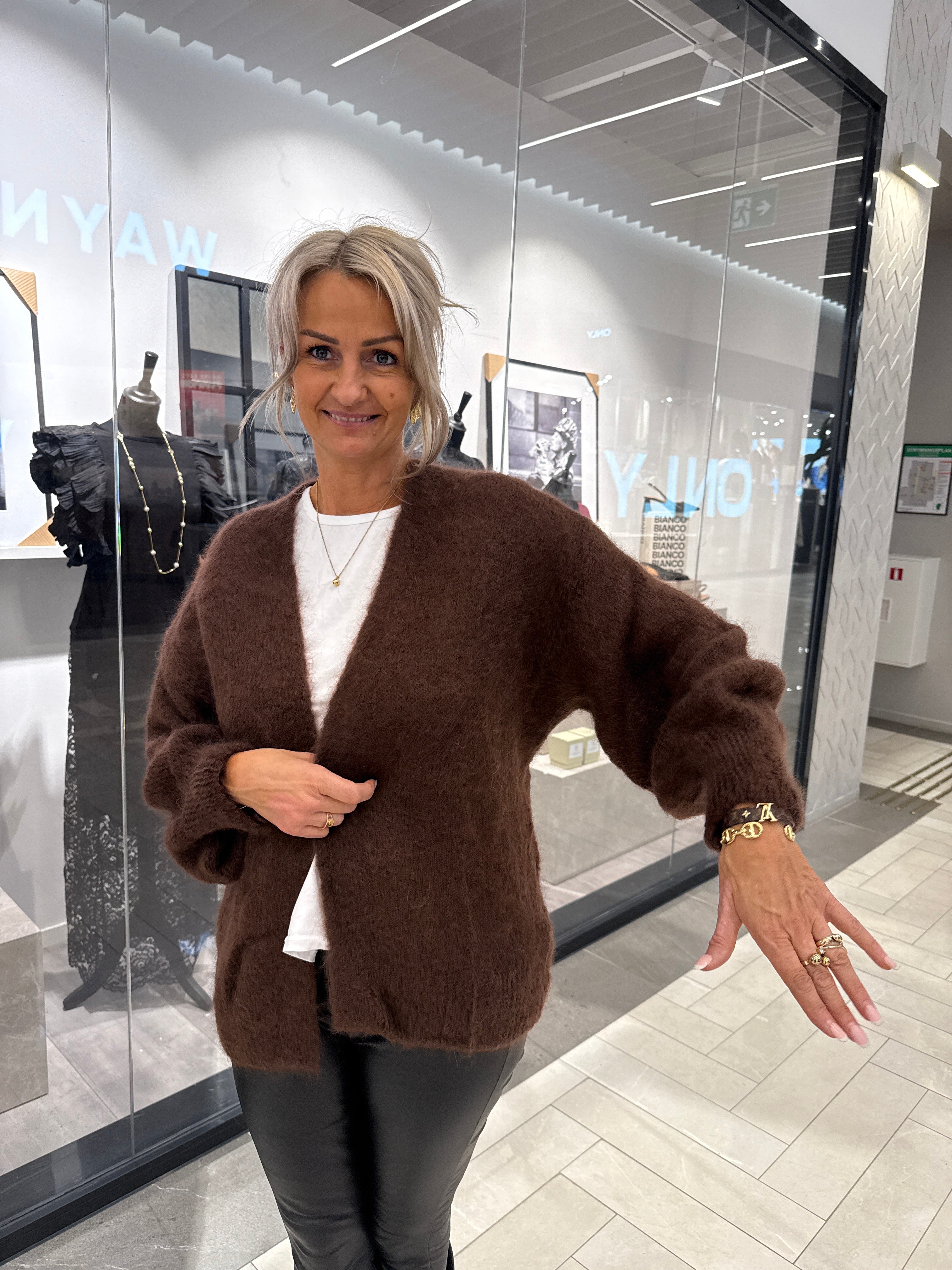 Mohair kofta-brun