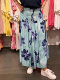 Smock kjol Flower- turkos
