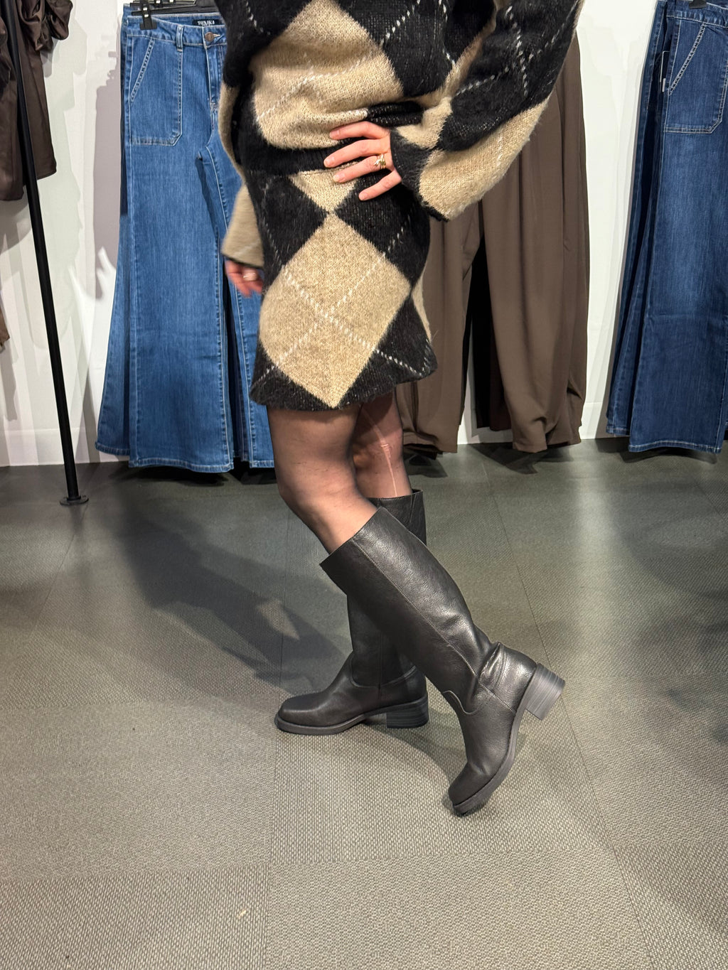 KNITTED SET- black/beige