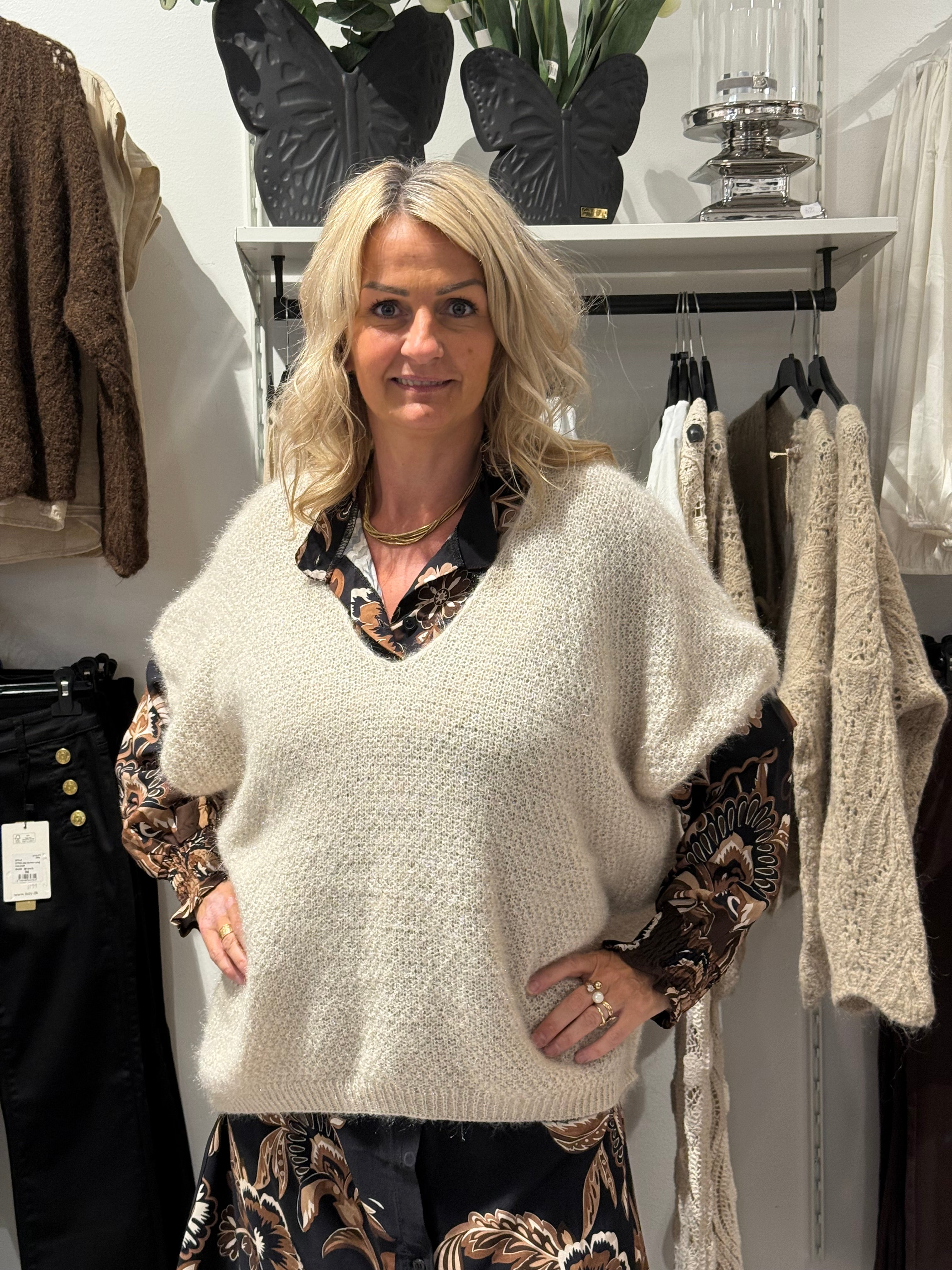 Linn glitter tröja beige