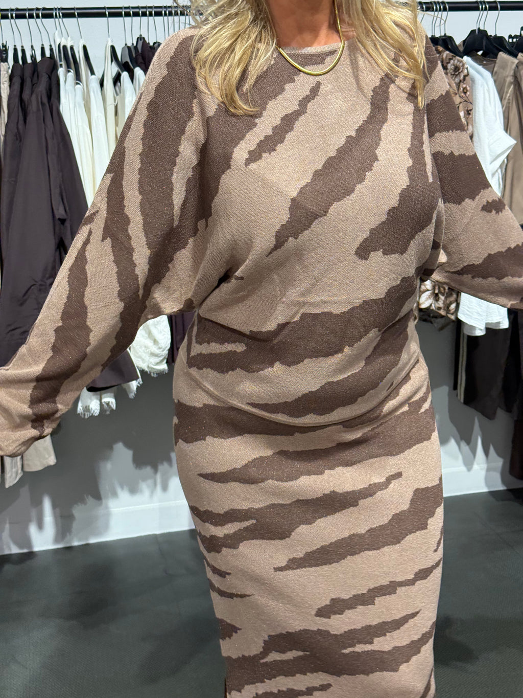 ELEANOR SWEATER DEEP BROWN/TAUPE