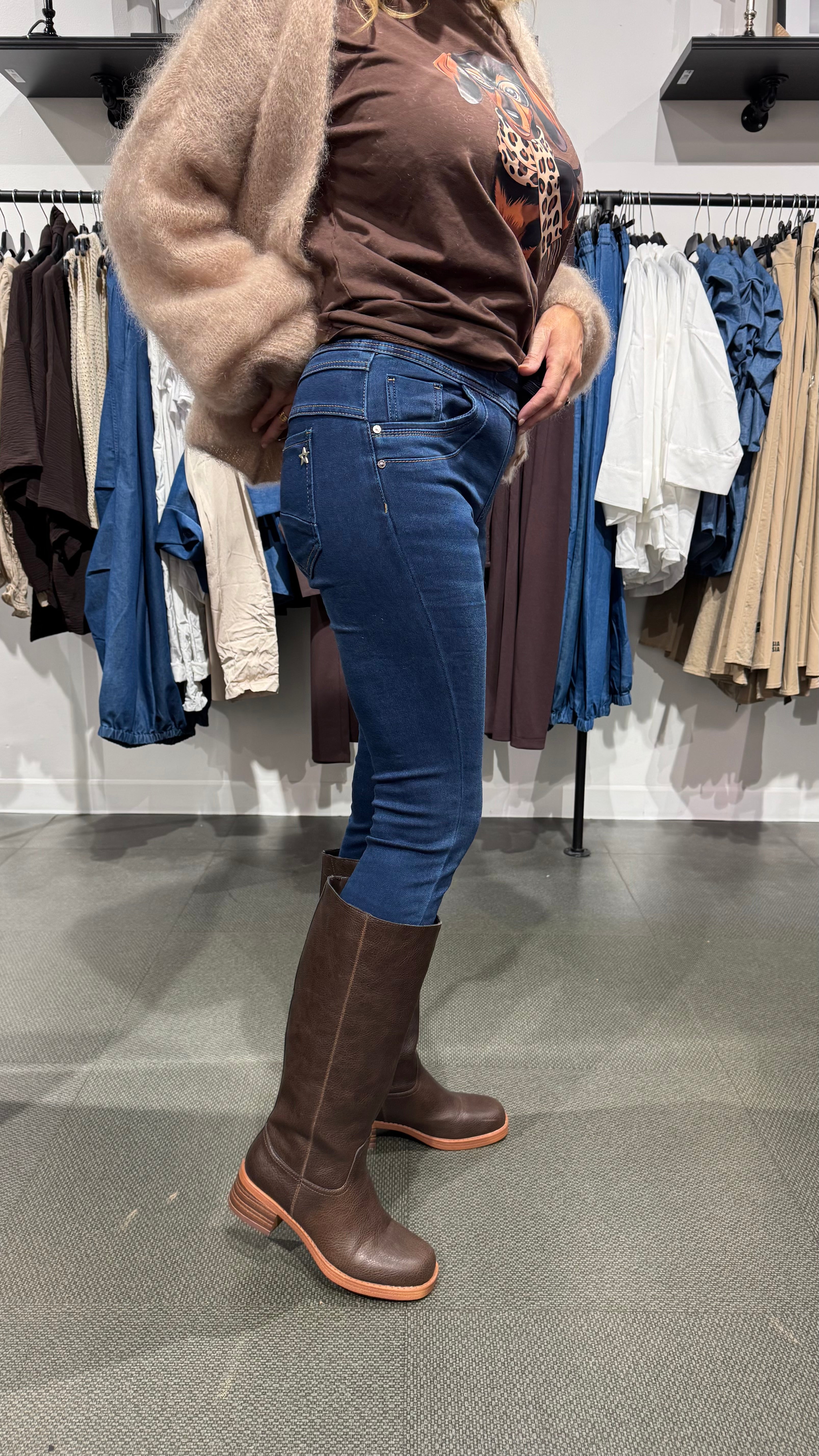 Mirakeljeans med knyt - denim