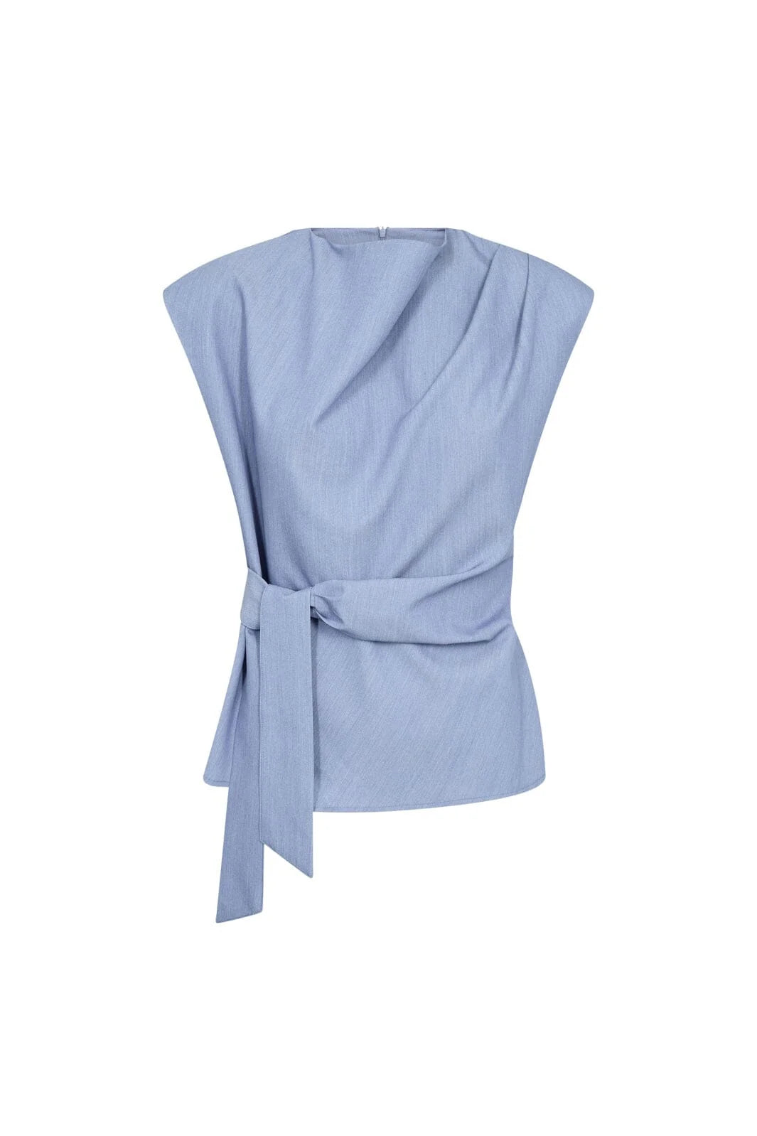CC pleat top - denim blue