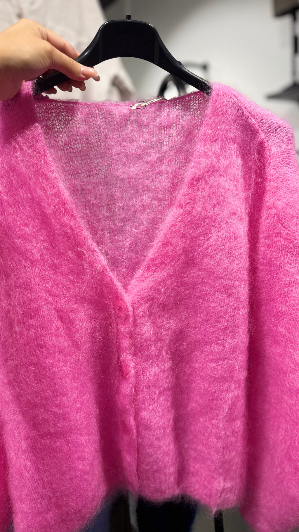 MOHAIR CARDIGAN - CERISE