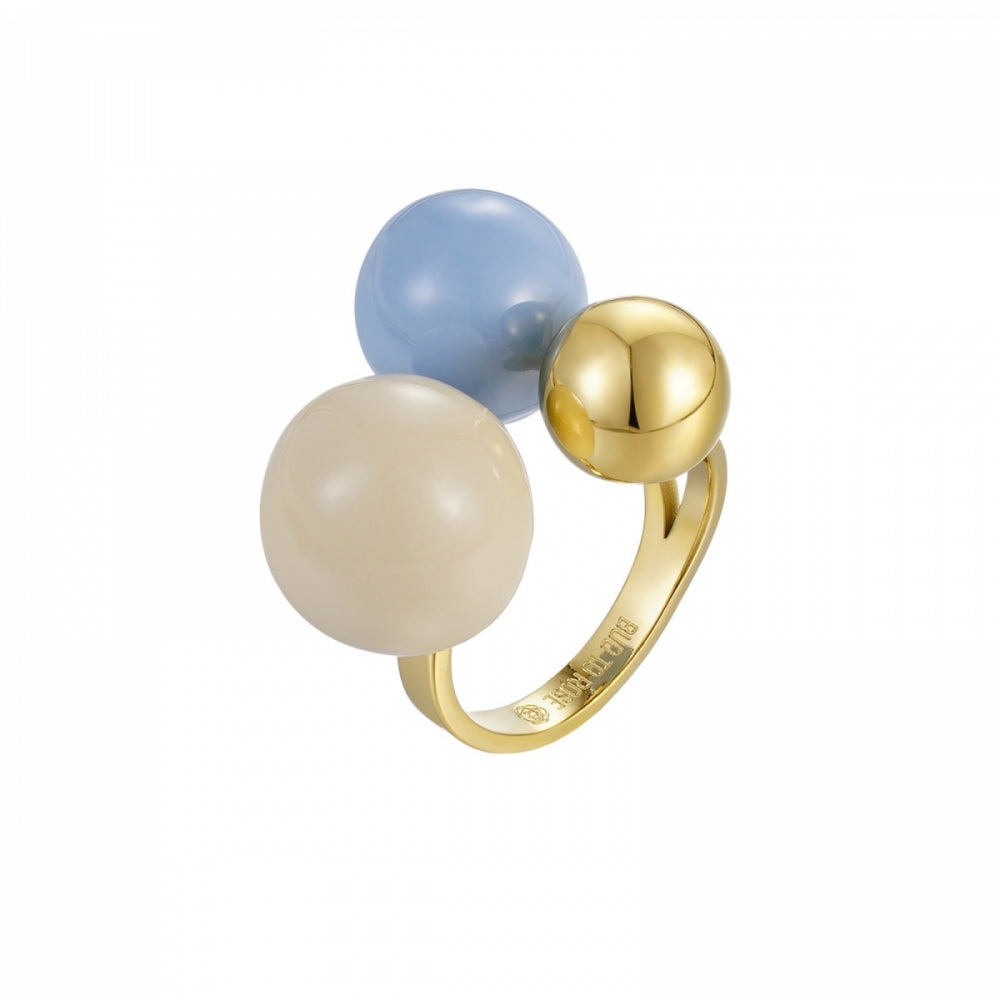 BREA ENAMEL LARGE RING LT.BLUE/GOLD