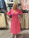 Summer dress leo- cerise