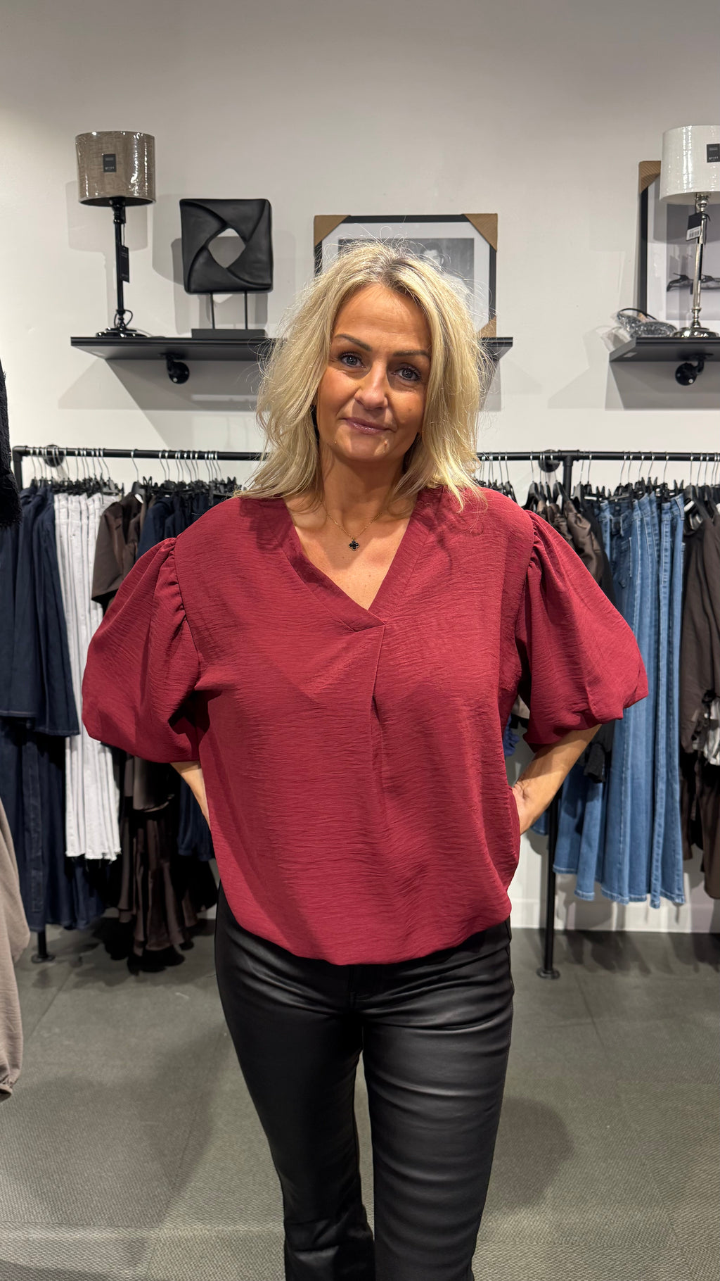 Wilma topp - vinröd