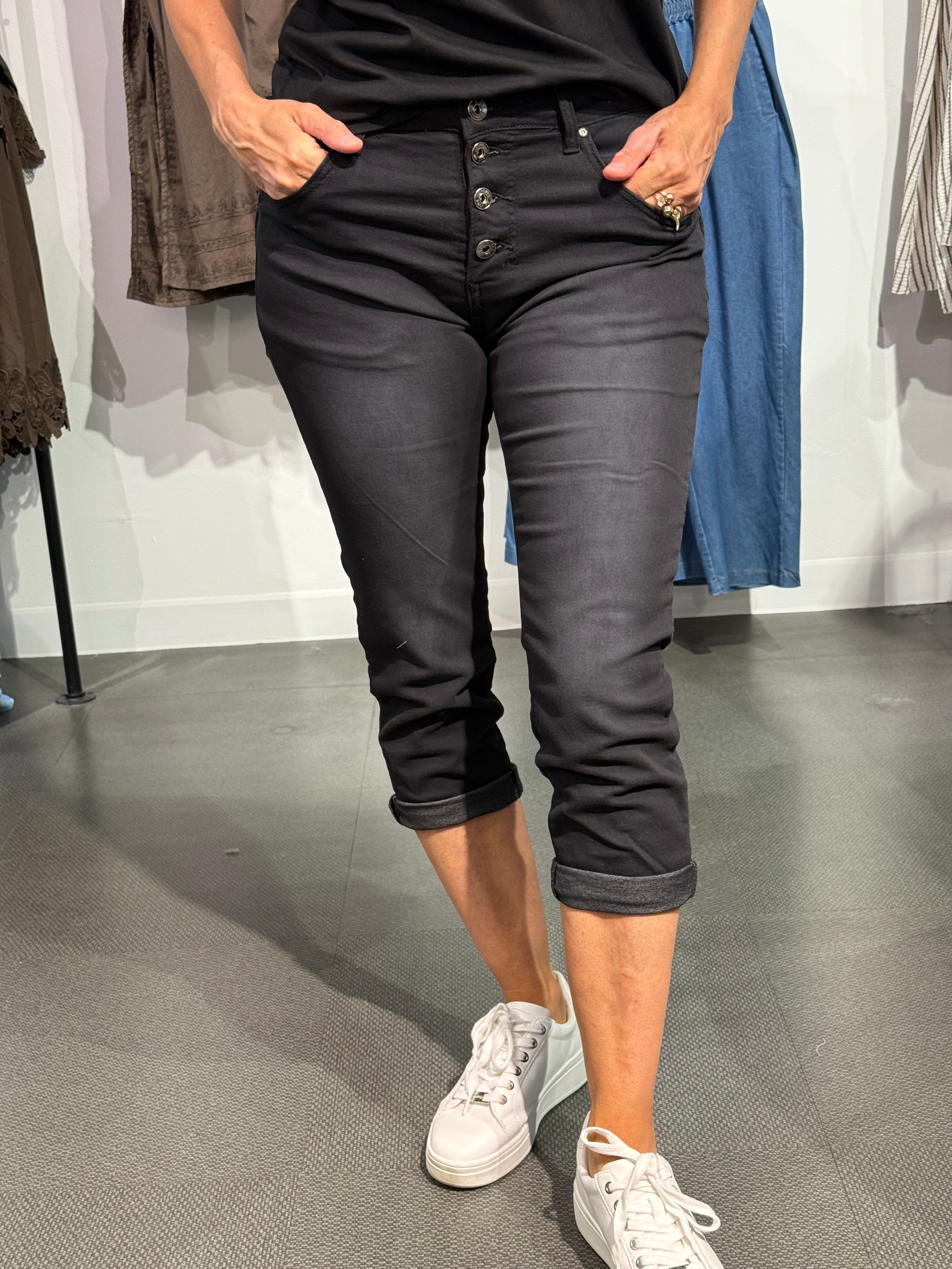 Capri jeans- svart
