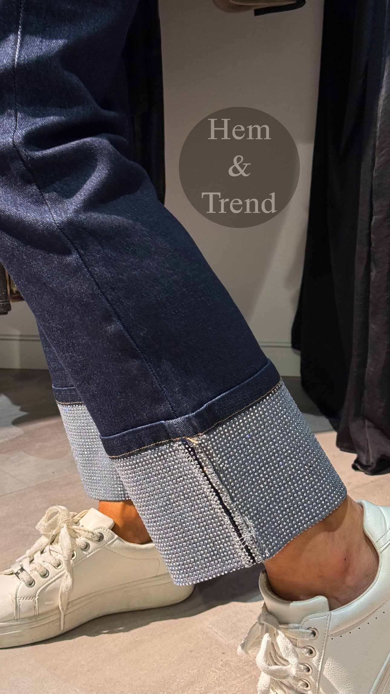 Jeans straight- bling blå