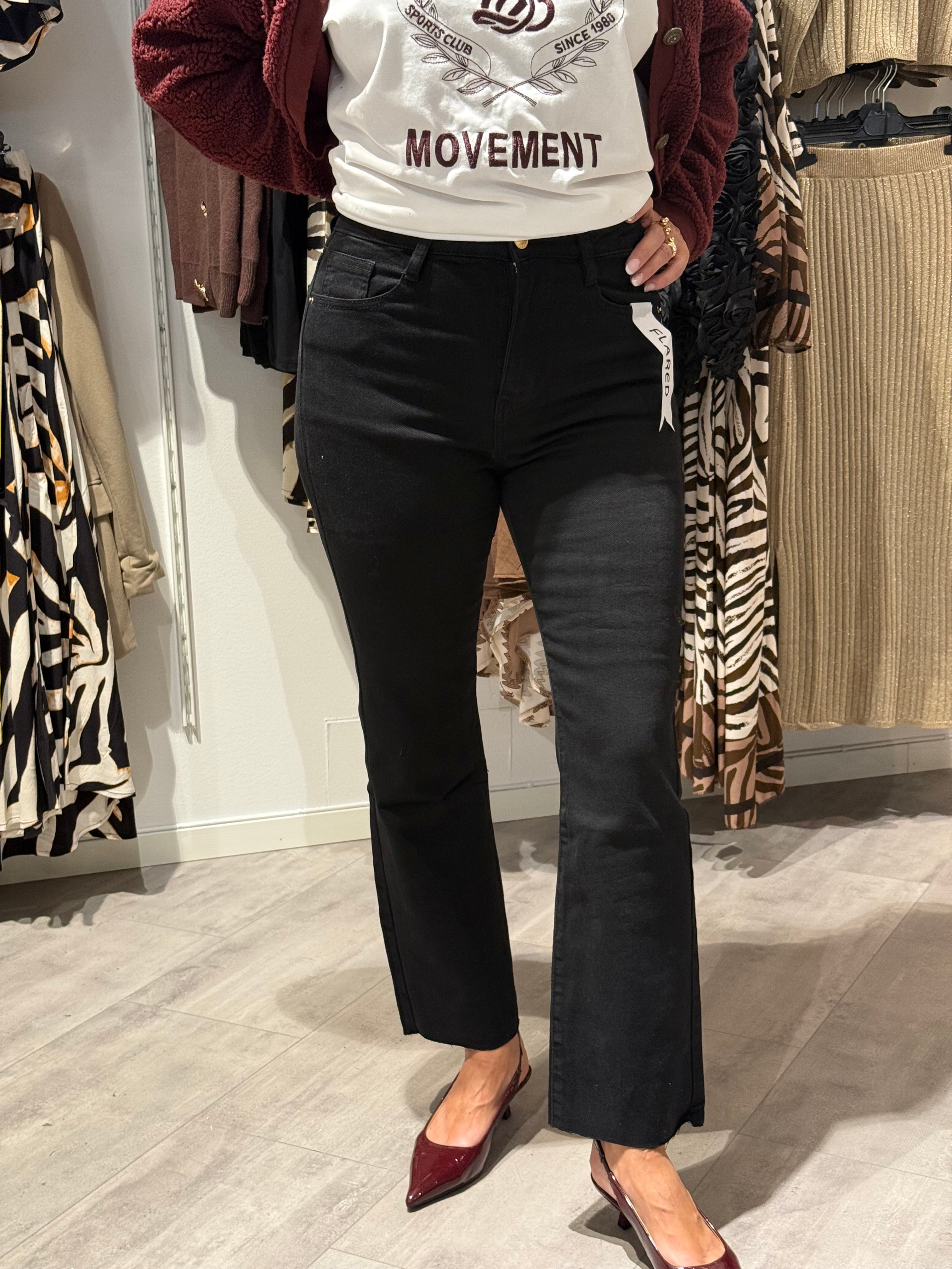 Black flared jeans