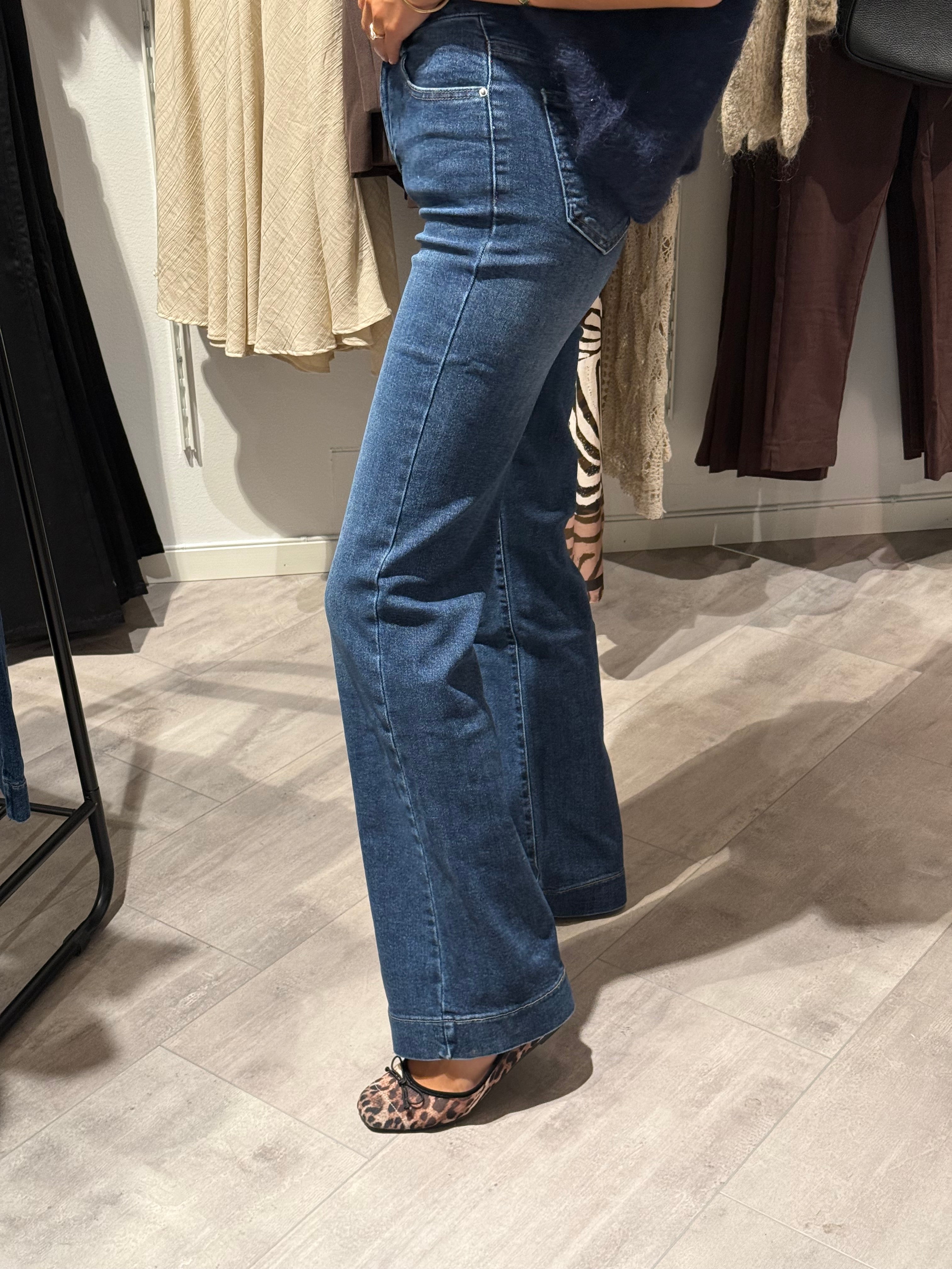 Jeans-wideleg blue wash