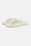 Flip Flops With Rhinestones - Creme