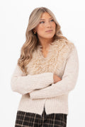 LAUREL FUR CARDIGAN WINTER ALMOND