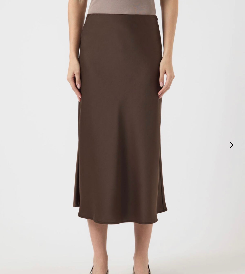 YASPELLA MIDIKJOL - Chocolate Brown