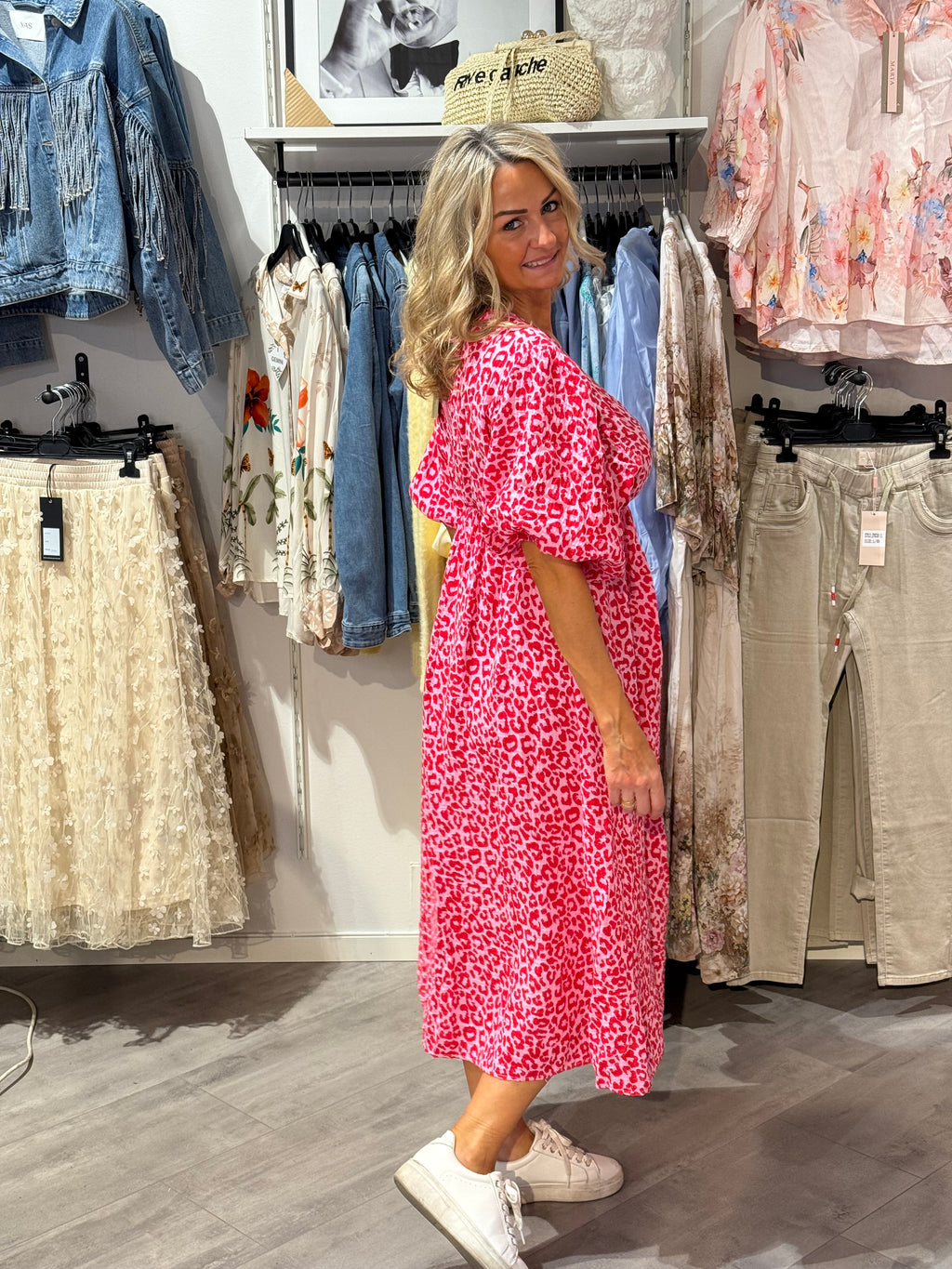 Summer dress leo- cerise