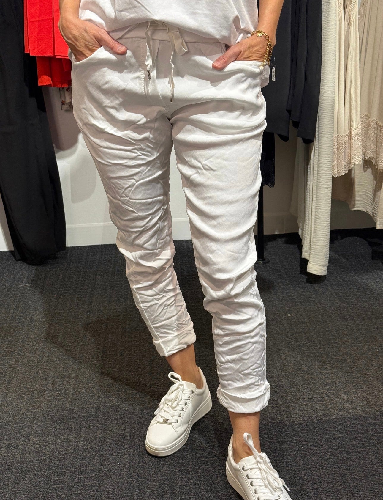 Glossy pant Ilma - White