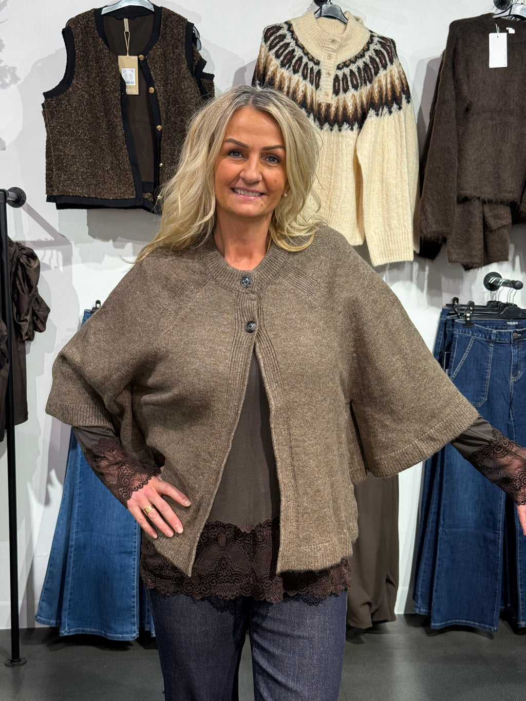 Cape cardigan - brun