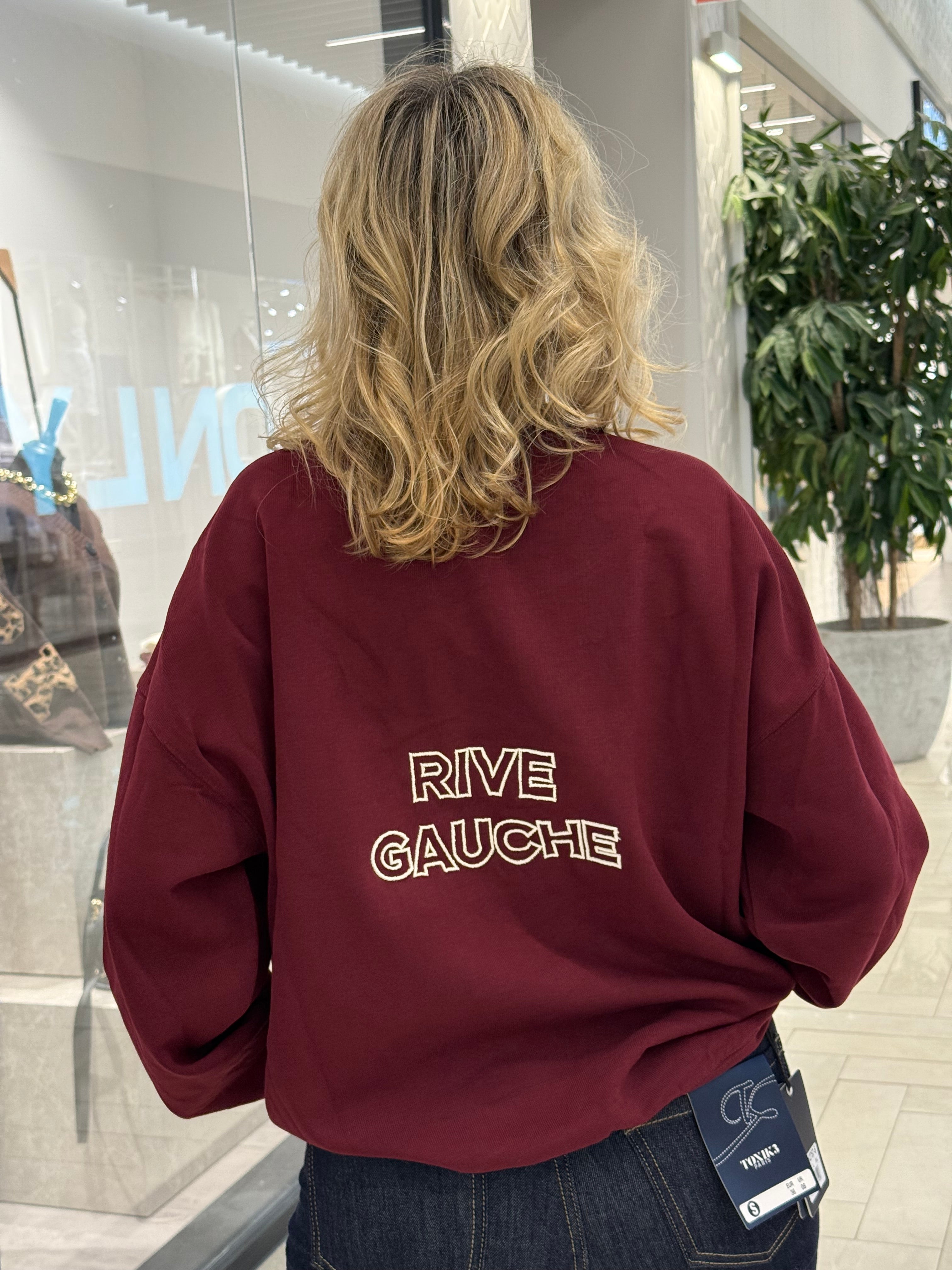 College tröja RIVE GAUCHE- vinröd