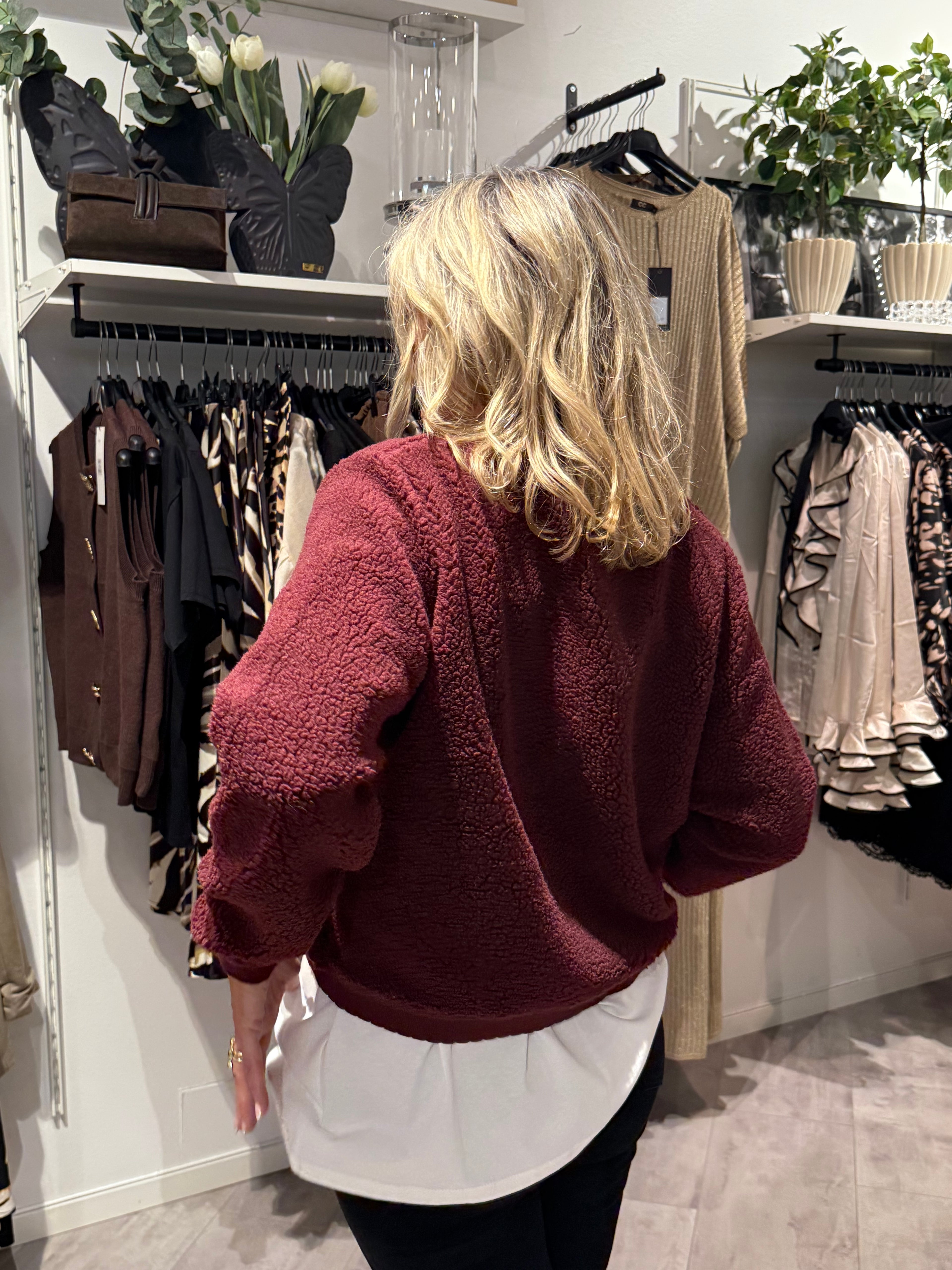 Teddy sweater onyx-burgundy