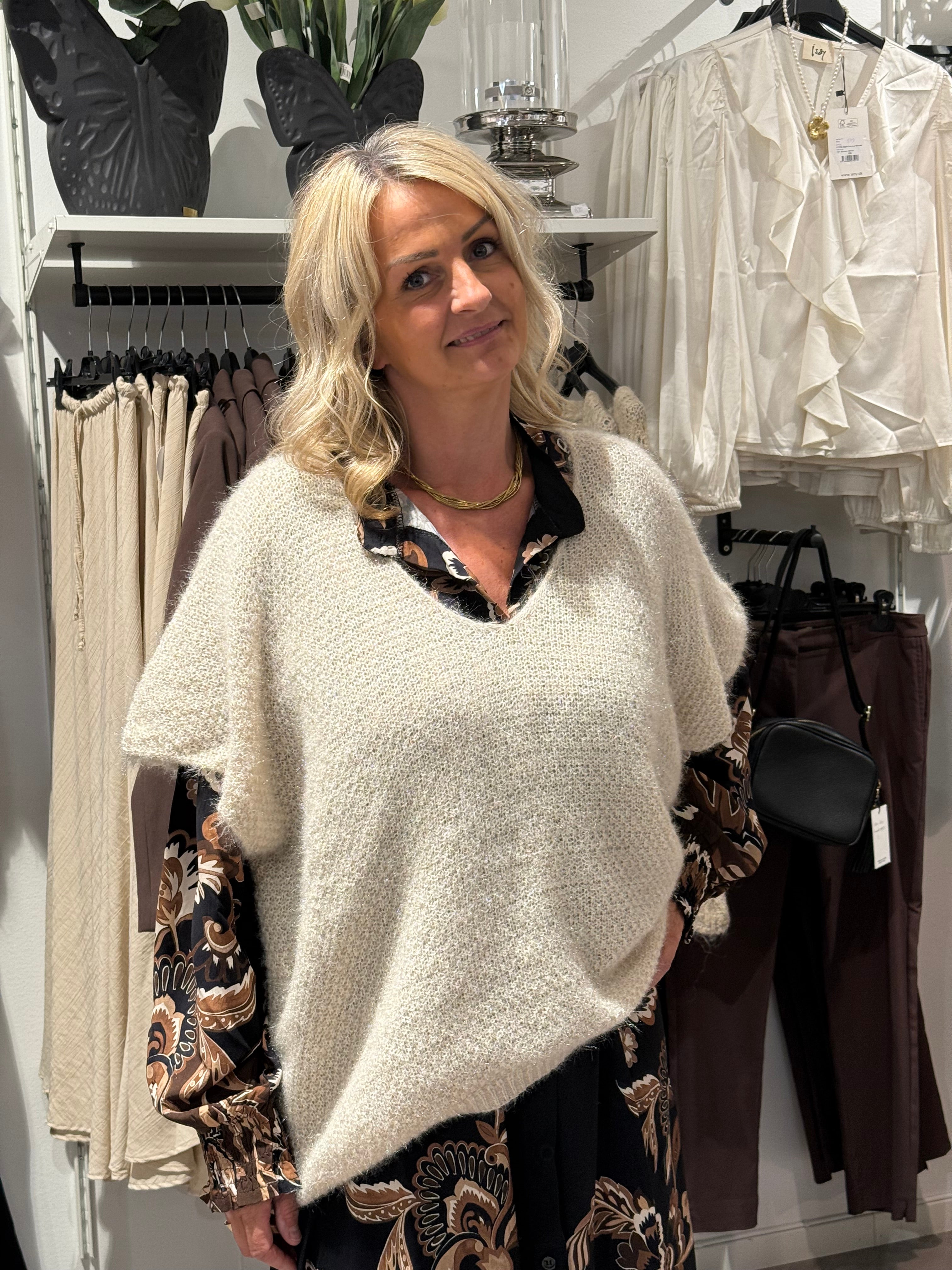 Linn glitter tröja beige